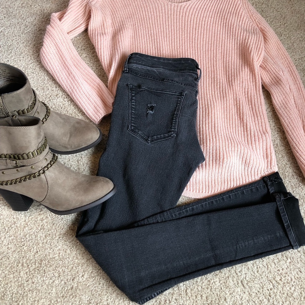 Black Distressed Skinny Jeans